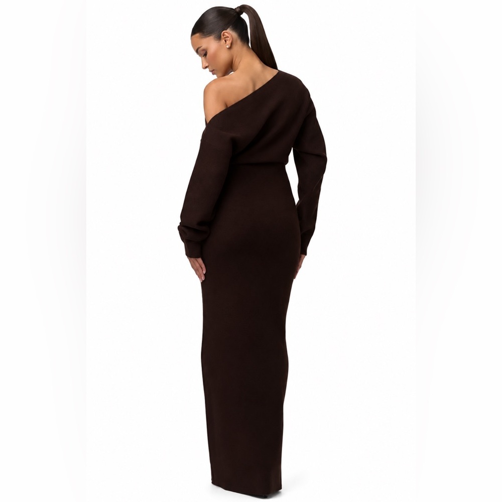 Naked Wardrobe Knit Off-Shoulder Sweater Maxi Dress - Picture 12 of 13